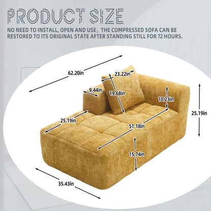UNITED WE WIN Chenille Loveseat Sofa,Minimalist Modular Couches Sleeper for Living Room Bedroom Apartment Lounge-海智集-Default-