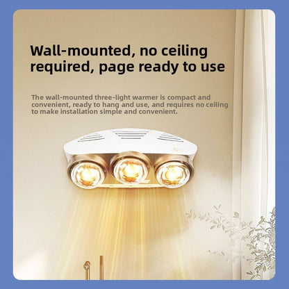 Lamp Warm Bathroom Heater Lighting Integrated Multifunctional Bathroom Heater No-Drill Wall-Mounted Wall Heater Wholesale-Kitchen & Bathroom-海智集-Three-Light Heating-Gold-