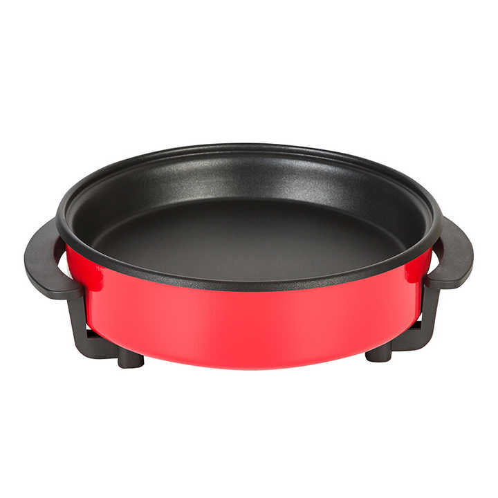 32cm Two-Layer Non-Stick Electric Pizza Pan with 1500w Aluminum Lid Tempered Glass Cover for Household Use OEM PTFE-海智集-
