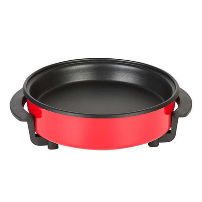 32cm Two-Layer Non-Stick Electric Pizza Pan with 1500w Aluminum Lid Tempered Glass Cover for Household Use OEM PTFE-海智集-