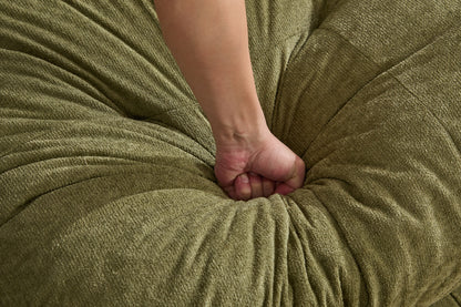 UNITED WE WIN Pelletized velvet U Shape Cloud Couch with 2 Ottomans,Free Combined 3 Seater Comfy Sofa with Bolster Armrest Pillows, sofa for Living Room-海智集-Default-