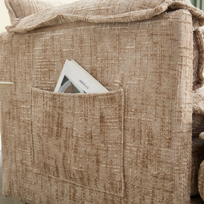 UNITED WE WIN Chenille fabric, solid construction, the overall structure of the sofa is stable, detachable armrests, two foot stools and two-seat sofa with side pockets-海智集-Default-