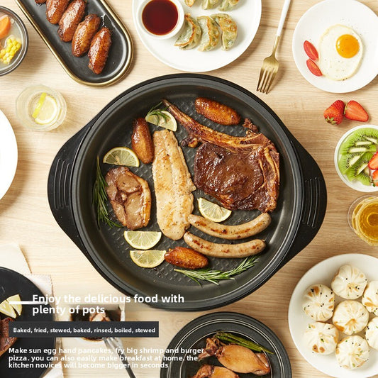 Electric Griddle for Home Use, Deepened and Enlarged Large Electric Frying Pan, Multifunctional Electric Griddle, Pancake Maker, Large Baking Pan, Breakfast Machine, Electric Hot Pot, Multi-purpose Cooker, New Model-海智集-