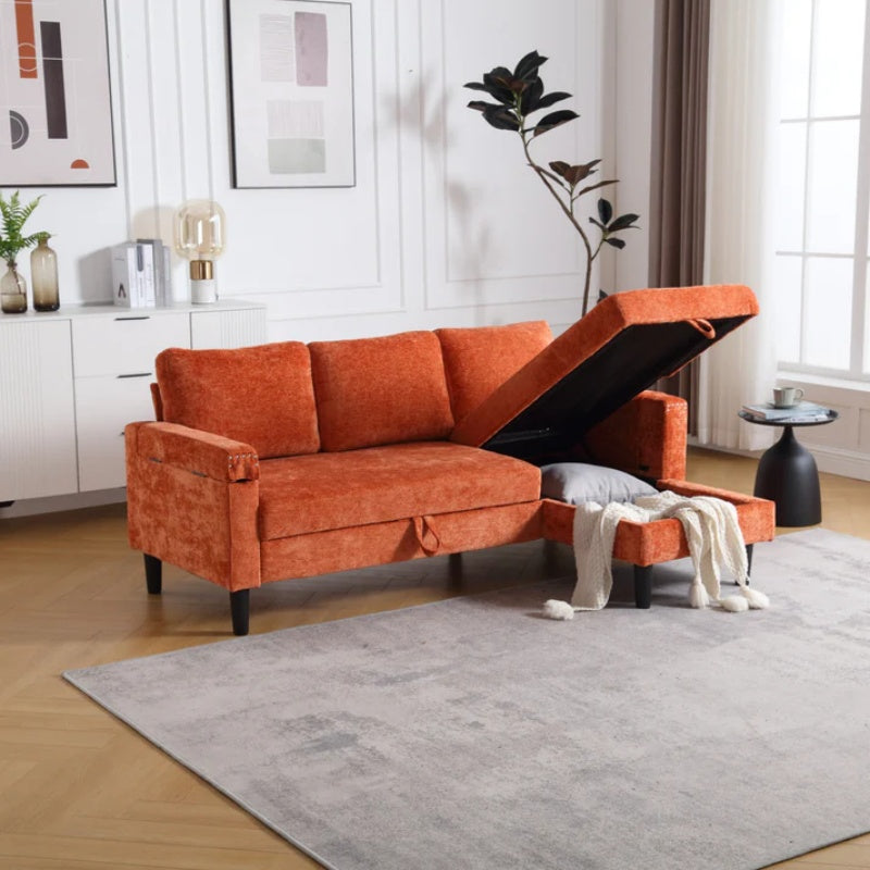 UNITED Sectional Sofa Reversible Sectional Sleeper Sectional Sofa with Storage Chaise-海智集-Default-