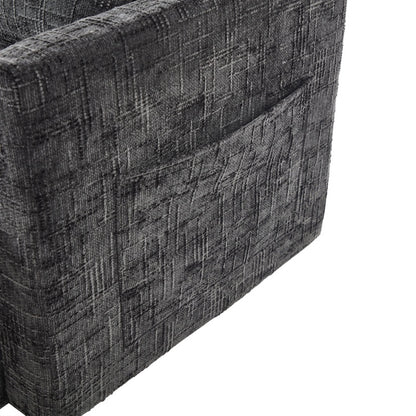 Modern Style Chenille 2-Seater Sofa with LED Light, USB Port, and Storage Bag in Gray-海智集-Default-