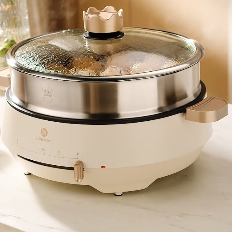Electric Griddle for Home Use, Deepened and Enlarged Griddle, Electric Frying Pan, Pancake Maker, Multi-Functional Electric Griddle, Electric Pancake Pan, Flat Iron, Integrated Steak Griddle, Hot Pot-海智集-