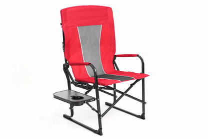 Camping Directors Chair, Heavy Duty,Oversized Portable Folding Chair with Side Table, Pocket for Beach, Fishing,Trip,Picnic,Lawn Red-海智集-Default-