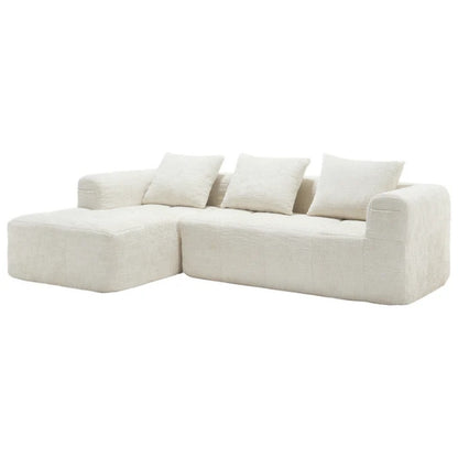 UNITED WE WIN 98.42-inch modular sectional sofa, modern modular L-shaped sofa with chaise longue, equipped with small side pockets and free of compression during installation.-海智集-Default-