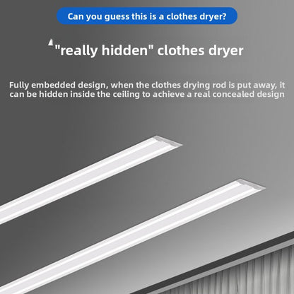 10th Generation True Hidden Clothes Dryer Double Rod Invisible Electric Clothes Rack Automatic Hidden Embedded Clothes Rod-海智集-