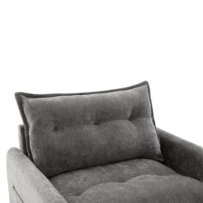 UNITED WE WIN Swivel Barrel Chair - Mid Century Modern Chair, Thick Padded Arm Chair with Solid Metal Base, Comfortable Single Sofa Chair, Swivel Accent Chair for Living Room Bedroom-海智集-Default-