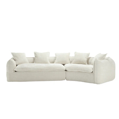 Modular Sectional Sofa, U-Shaped Couch with Sofa for five & Pillows, Modern Minimalist chenille Fabric Large Comfy Cloud Sofas, Living Room Furniture Sets-海智集-Default-