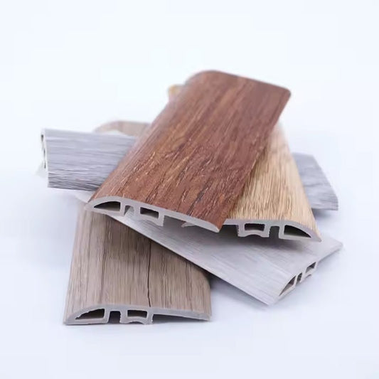 Aluminium Vinyl Plastic Spc Flooring Accessories Skirting Board with Led Light Baseboard-海智集-