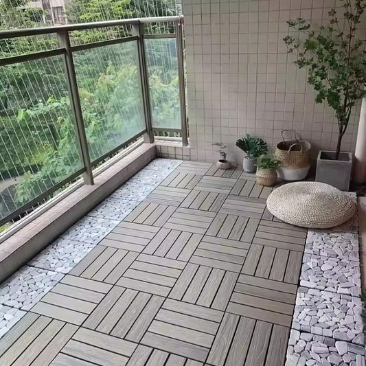 Anti-uv Solar Light Deck Tiles Wpc Outdoor Exterior Patio DIY Flooring Decking Tiles for Outdoor-海智集-