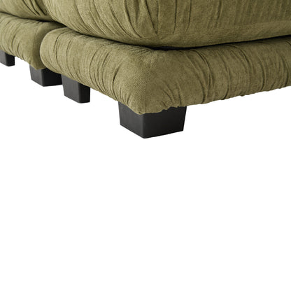 UNITED WE WIN Pelletized velvet U Shape Cloud Couch with 2 Ottomans,Free Combined 3 Seater Comfy Sofa with Bolster Armrest Pillows, sofa for Living Room-海智集-Default-