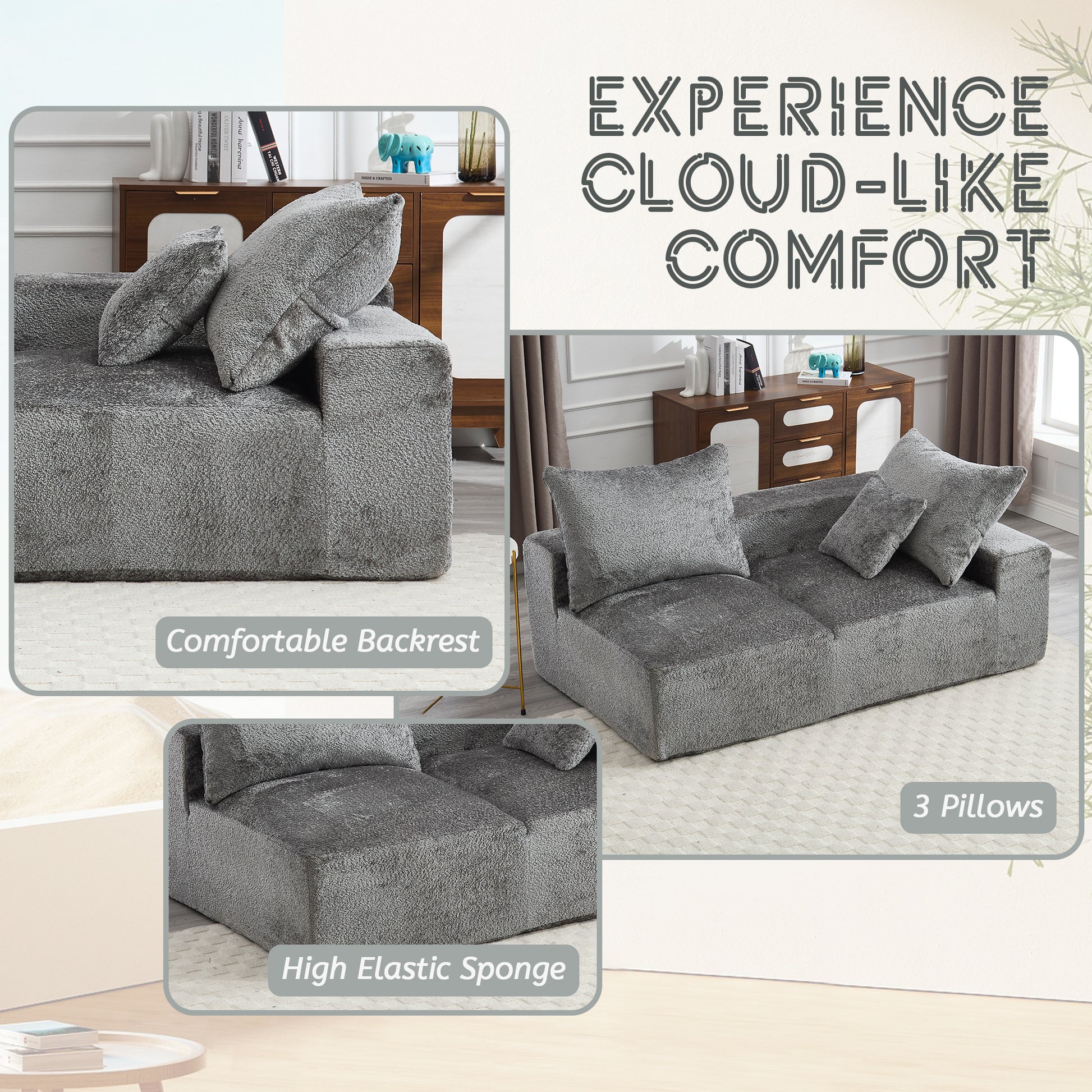 UNITED WE WIN Exquisite fabric technology, intimate two-person design, lazy leisure sitting, free combination of flexible and changeable, a wide range of scene applicability of the sofa-海智集-Default-