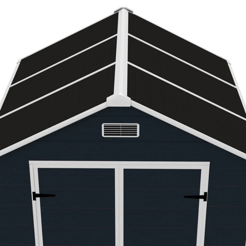 Campcraft 6*6ft resin storage shed, high quality pp material, strong structure, waterproof, rust and UV proof, large storage space, 12mm thick pp board, HD window lighting Dark gray-海智集-Default-