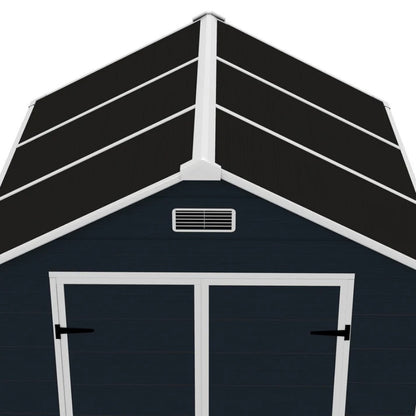 Campcraft 6*6ft resin storage shed, high quality pp material, strong structure, waterproof, rust and UV proof, large storage space, 12mm thick pp board, HD window lighting Dark gray-海智集-Default-