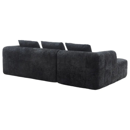UNITED WE WIN 98.42-inch modular sectional sofa, modern modular L-shaped sofa with chaise longue, equipped with small side pockets and free of compression during installation.-海智集-Default-