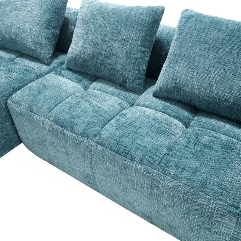 UNITED WE WIN 98.42-inch modular sectional sofa, modern modular L-shaped sofa with chaise longue, equipped with small side pockets and free of compression during installation.-海智集-Default-
