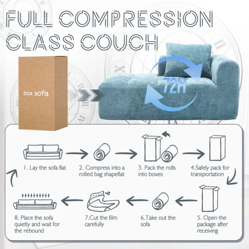 UNITED WE WIN Chenille Loveseat Sofa,Minimalist Modular Couches Sleeper for Living Room Bedroom Apartment Lounge-海智集-Default-