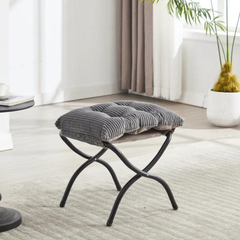 Lazy Chair with Ottoman, Modern Lounge Accent Chair with Armrests and a Side Pocket, Leisure Upholstered Sofa Chair Reading Chair with Footrest for Small Space, Corner Chair-Grey-海智集-Default-