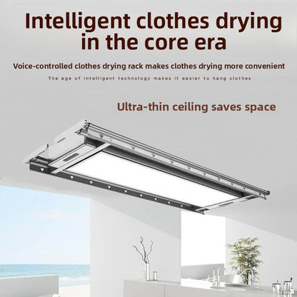 Eight-Generation Ultra-Large Light Full-Screen Light Ultra-Thin Clothes Rack Intelligent Remote Control Automatic Lifting Hidden Clothes Dryer-海智集-