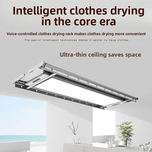 Eight-Generation Ultra-Large Light Full-Screen Light Ultra-Thin Clothes Rack Intelligent Remote Control Automatic Lifting Hidden Clothes Dryer-海智集-