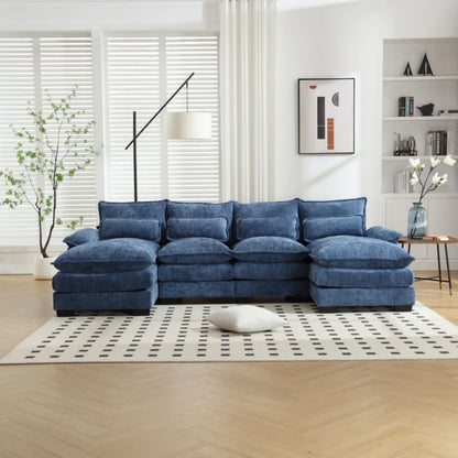 UNITED WE WIN Modern Large chenille Fabric U-Shape Sectional Sofa-海智集-Default-