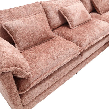 Modern Large L-Shape Sectional Chenille fabric, movable pedals, detachable armrests, oversized three-seat Sofa-海智集-Default-
