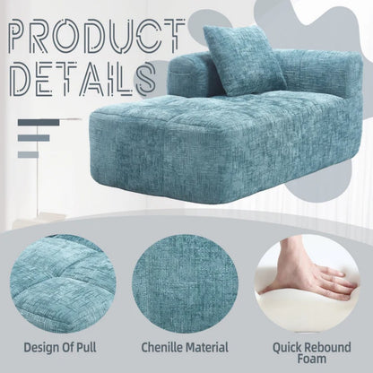 UNITED WE WIN Chenille Loveseat Sofa,Minimalist Modular Couches Sleeper for Living Room Bedroom Apartment Lounge-海智集-Default-