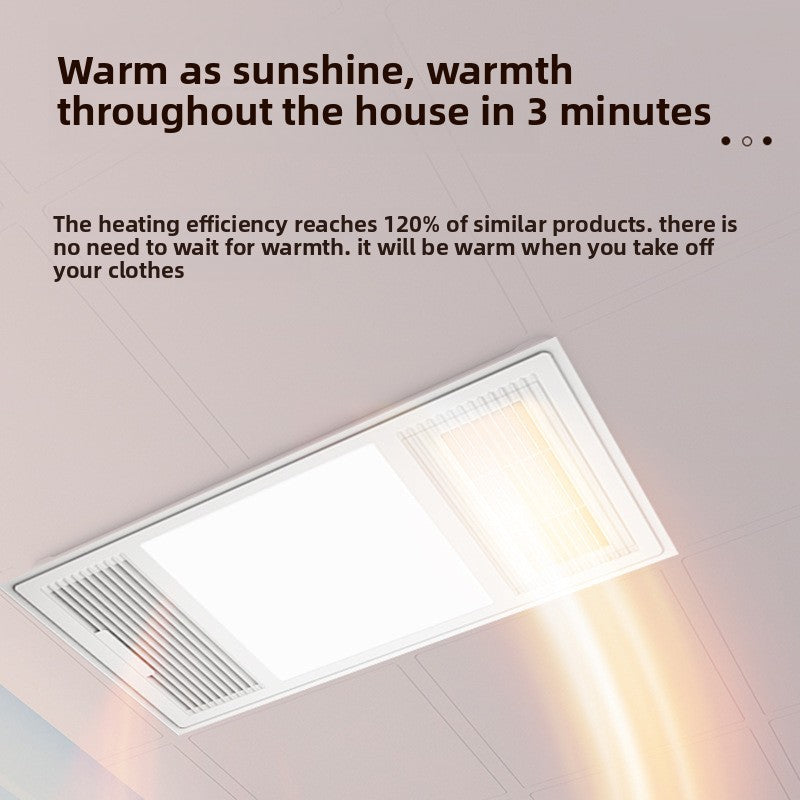 Factory Custom Ultra-Thin Bathroom Heater with Integrated Ceiling Fan and Lighting for Bathroom Heating-Kitchen & Bathroom-海智集-Key Switches-300X600-
