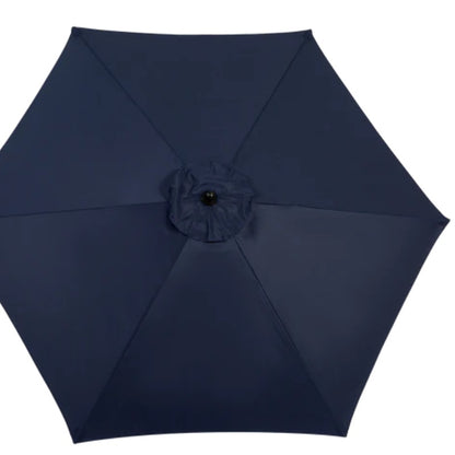 9FT Outdoor Patio Umbrella Outdoor Table Umbrella with Push Button Tilt and Crank, Market Umbrella 6 Sturdy Ribs , Deck, Backyard, Pool (Base Not Included) - (Navy blue )-海智集-Default-