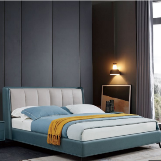 The Italian-style light luxury technology bed with adjustable fabric in the bedroom offers a better sleep experience. Luxurious bedroom bed-海智集-