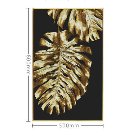 Commercial Suzhou Full Embroidery — framed, simulated silk, soft luster. Dual craftsmanship. Wholesale for decor firms, commercial use; home use too. Art decor for hotels, offices, residences.Monstera Leaf-海智集-