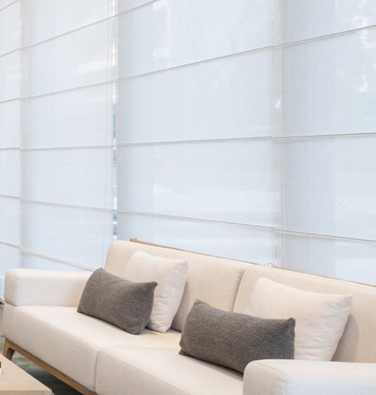 Semi-blackout Roman curtain - Waterproof, Mold-resistant, Dustproof & Antistatic Eco-Friendly Fabric for UV Protection & Light Filtering-海智集-