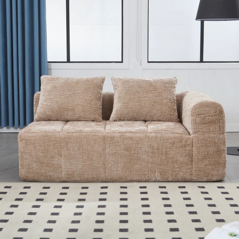 UNITED WE WIN Chenille Loveseat Sofa,Minimalist Modular Couches Sleeper for Living Room Bedroom Apartment Lounge-海智集-Default-