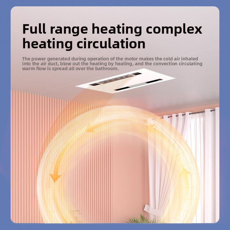 Saihua Bathroom Heater Integrated Ceiling Special Ventilation Heating Lighting Blowing Integrated Heater Bathroom Warm Air-Kitchen & Bathroom-海智集-Key Switch [2850W Dual Core Power]-300X600-