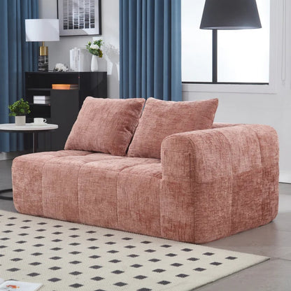 UNITED WE WIN Chenille Loveseat Sofa,Minimalist Modular Couches Sleeper for Living Room Bedroom Apartment Lounge-海智集-Default-