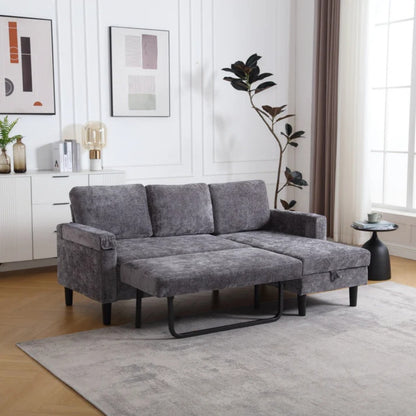 UNITED Sectional Sofa Reversible Sectional Sleeper Sectional Sofa with Storage Chaise-海智集-Default-