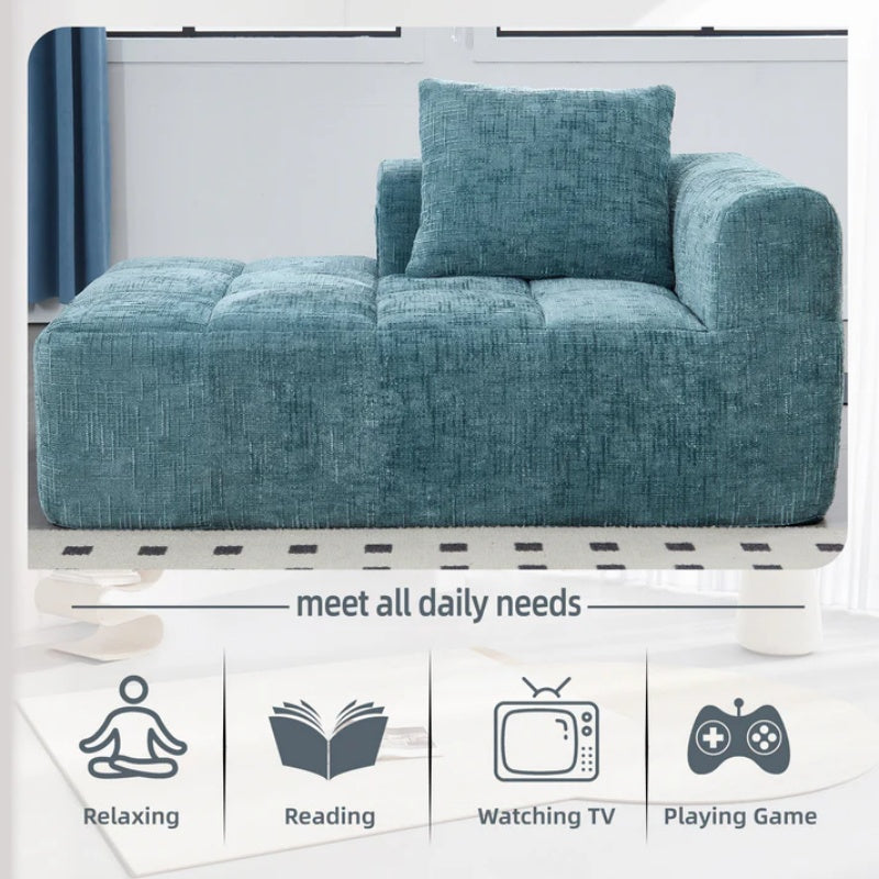 UNITED WE WIN Chenille Loveseat Sofa,Minimalist Modular Couches Sleeper for Living Room Bedroom Apartment Lounge-海智集-Default-