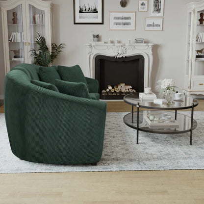 UNITED WE WIN corduroy fabric, two cup holders, storage, oversized two-seat, solid wood frame, high quality sponge filling, curved placement sofa-海智集-Default-
