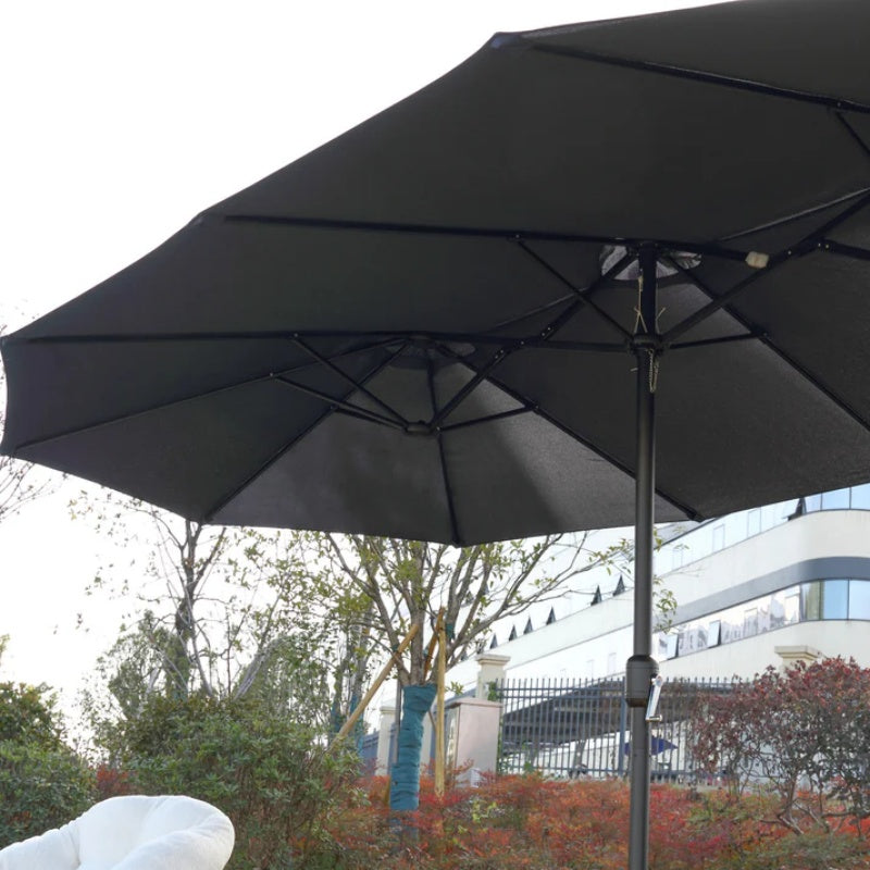 14.8 Ft Double Sided Outdoor Umbrella Rectangular Large with Crank ( Navy blue )(No Base)-海智集-Default-
