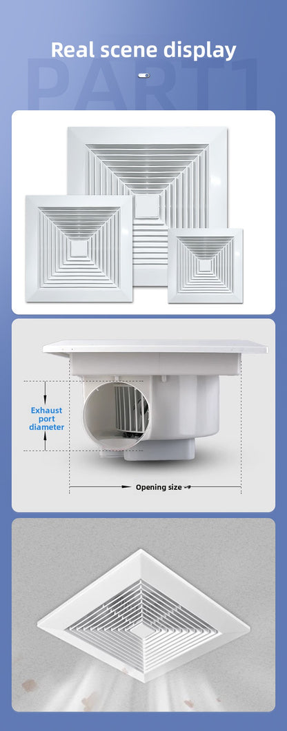 Exhaust Fan Kitchen Household Extractor Fan Powerful Quiet Bathroom Integrated Ceiling Duct Ventilation Fan-海智集-