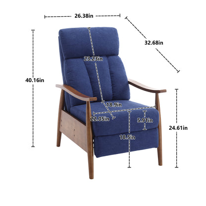COOLMORE Wood Frame Armchair, Modern Accent Chair Lounge Chair for Living Room-海智集-Default-