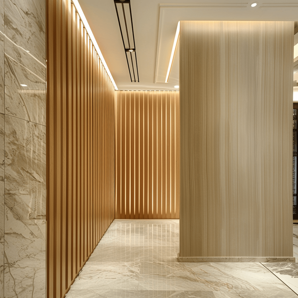 Creative Beautiful Wood Accent Wall Panels for Your Living Room Floor - to - ceiling Wooden Wall Panels - 海智集