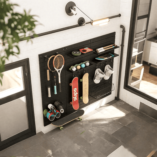 Custom OEM Waterproof WPC Wood Slat Wall Storage Panels Organizer for Living Room Garage Office Gym - 海智集