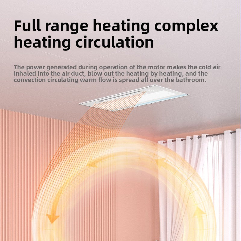 Smart Wireless Remote Control Bathroom Heater Integrated Ceiling 300*600 Air Heating Exhaust Fan Lighting Integrated-Kitchen & Bathroom-海智集-Dual-core 2850W [wireless remote control] comes with a 600 LED light-