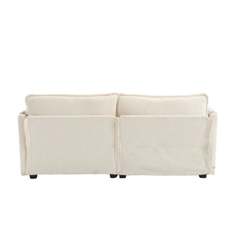 UNITED WE WIN Chenille fabric, removable armrests with side pockets, high density sponge filling, oversized double sofa with footstool-海智集-Default-