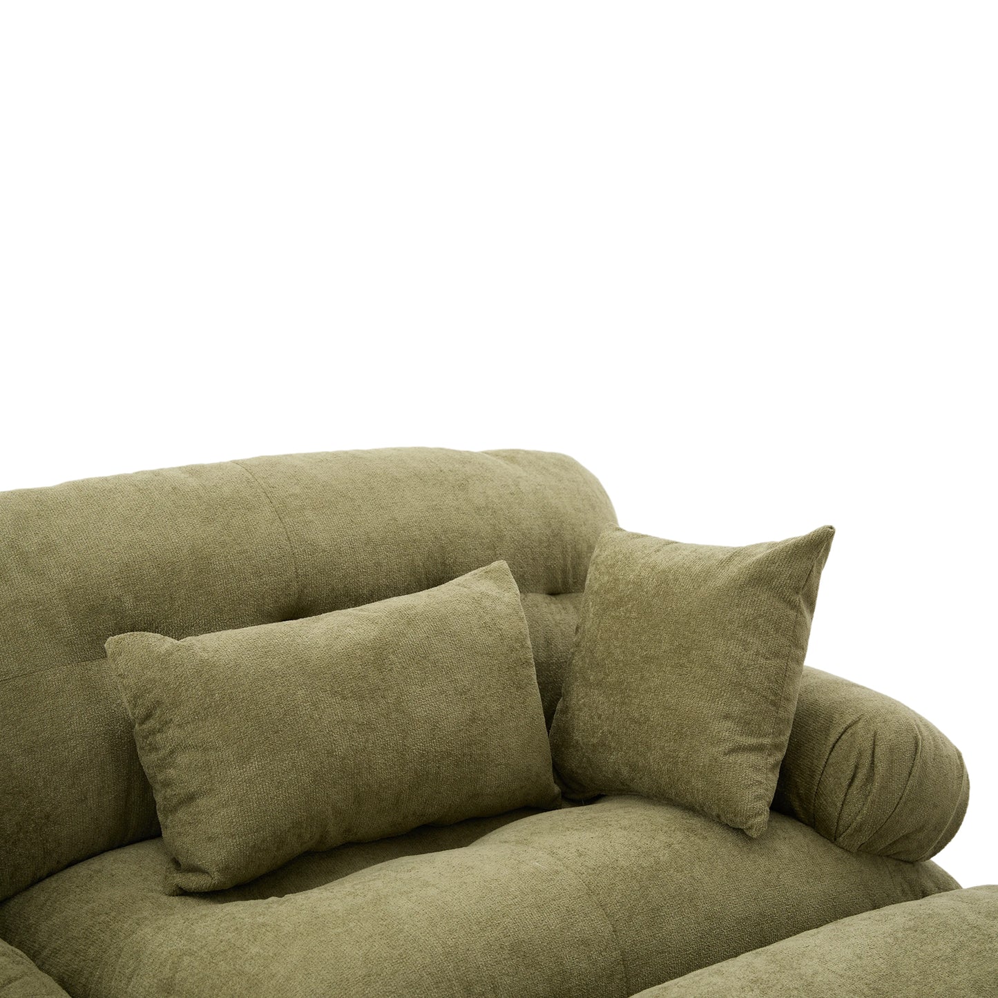 UNITED WE WIN Pelletized velvet U Shape Cloud Couch with 2 Ottomans,Free Combined 3 Seater Comfy Sofa with Bolster Armrest Pillows, sofa for Living Room-海智集-Default-