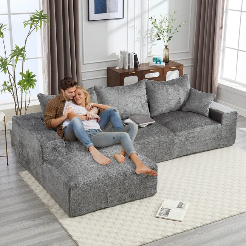 UNITED WE WIN Stylish fabric, excellent touch, L-shaped design, intimate comfort, large seated depth, free stretch, random combination, flexible, full compression, no installation of the sofa-海智集-Default-